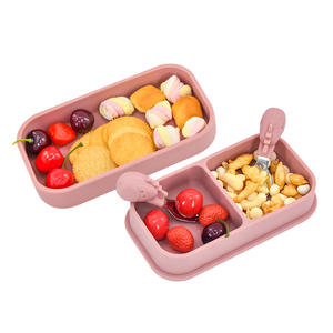 Boîte à lunch pliable en silicone sans BPA, étanche, avec ventouses, cuillère et fourchette incluses, pour la vente en gros - Product Image 3