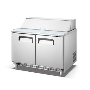 Réfrigérateur de comptoir à salade de style américain à 2 portes de 48 po Réfrigérateur de table de préparation pour camion de nourriture et pizza - Product Image 1