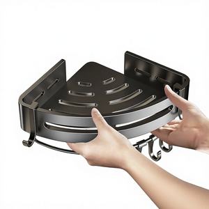 Étagère de rangement d'angle adhésive pour salle de bain, pour douche, <span class=keywords><strong>sans</strong></span> perçage, organisateur mural triangulaire pour les petits espaces de salle de bain - Product Image 3