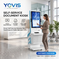 Kiosque d'impression avec logo personnalisé pour documents A4 et imprimante thermique de reçus, pour l'accès des membres de centre de fitness et les centres de service