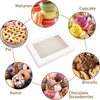Moretoes 30 boîtes à biscuits rectangulaires en carton 16x11x2,5 pouces avec fenêtre auto-ouvrante pour pâtisseries, tartes, muffins, chocolats enrobés