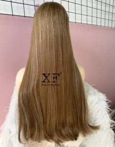 26 Inches straight hair light brown lace top wig 100% Virgin Hair Jewish Wig Kosher Sheitel F24-15