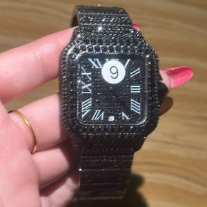 <span class=keywords><strong>Reloj</strong></span> de Lujo Personalizado de Alta Calidad para Hombre, con Cristal de Hielo VVS Moissanite, Estilo <span class=keywords><strong>Cartier</strong></span>, Caja Cuadrada Mecánica, Envuelto, 40 mm, Estilo Hip Hop - Product Image 3