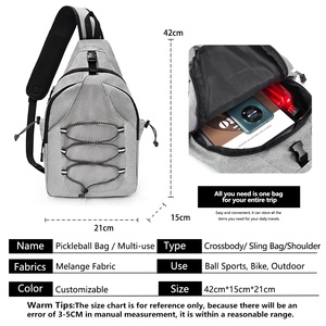 Tùy chỉnh người đàn ông của phụ nữ quần vợt Ba lô pickleball Túi thiết bị đào tạo Vai Túi ngực vận động viên pickleball sling Túi - Product Image 6