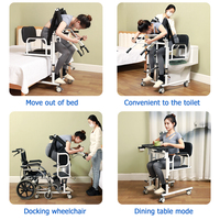 Prix de gros pour les chaises de transfert pour personnes âgées avec table, pot, ceinture d'aide à la position assise. Meubles de soins à domicile