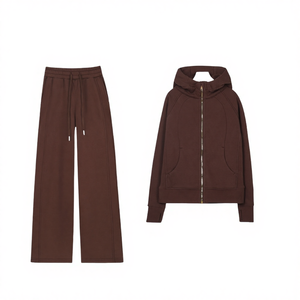 Conjunto de Yoga de 2 Piezas para Mujer, Cintura Alta, Sin Costuras, Sudadera con Capucha y Chaqueta Deportiva, 100% Algodón, Ropa Deportiva - Product Image 4