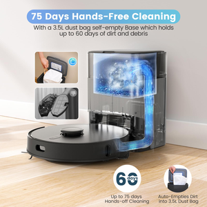 Aspirateur robot intelligent automatique pour la maison avec filtre à eau en plastique HEPA, fonctions de nettoyage humide et sec pour la maison et l'hôtel, prise US - Product Image 2