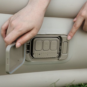 <span class=keywords><strong>Matelas</strong></span> pneumatique <span class=keywords><strong>gonflable</strong></span> individuel en tissu floqué pour camping et extérieur avec pompe intégrée, lit automatique épaissi - Product Image 4