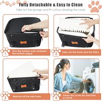 Rehausseur de siège auto pliable en mousse à mémoire de forme pour petits chiens 25lbs Couverture en velours avec poche de rangement pour ceinture de sécurité lavable détachable