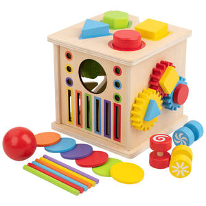 Cubo di Classificazione Forme in Legno 8-in-1 per l'<span class=keywords><strong>Educazione</strong></span> Precoce dei Bambini, Gioco Educativo Montessori per lo Sviluppo delle Abilità Motorie - Product Image 6