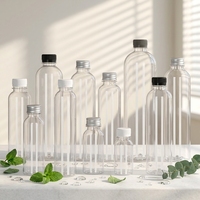 Botellas de Plástico de 500 ml y 1 L para Bebidas Frías, Botellas de Jugo de 12 oz con Tapas, Botella de Plástico PET Transparente para Café y Jugo con Tapa de Rosca