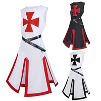 Tunique médiévale corsetée en acier inoxydable pour homme, style Halloween, avec pan fendu MT-230314