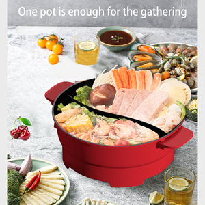 Portable Modern Non-stick Aluminum Double Flavor Hot Pot <b>Electric</b> <b>Skillet</b> Temperature Control 6L Capacity for Household Hotel - Product Image 5