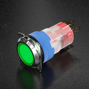 Lightweight <strong>Push</strong> <strong>Button</strong> <strong>Switch</strong> 16mm Waterproof Flat Head <strong>LED</strong> Latching/Momentary Full <strong>Illuminated</strong> 5A IP67 <strong>Push</strong> <strong>Button</strong> <strong>Switch</strong> - Product Image 1