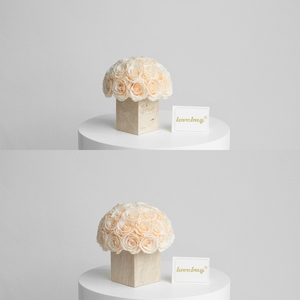 Lovebay – Fleurs éternelles de haute qualité dans un vase en travertin – Roses préservées longue durée dans un vase en pierre - Product Image 4