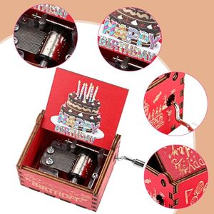 Mini boîte à musique moderne en bois, manivelle manuelle, gravée, rotative, écologique, durée sonore de 120 secondes, cadeau pour Thanksgiving, mariage - Product Image 5