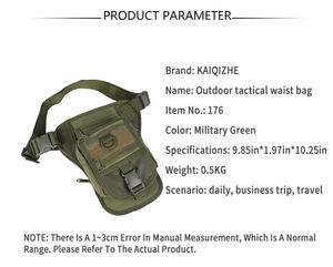 Tas pinggang bersepeda pria, kantung kaki jatuh uniseks taktis, tahan air Oxford geometris untuk kegiatan luar ruangan bersepeda - Product Image 2
