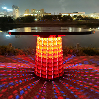 Tabouret pliant télescopique portable multicolore arc-en-ciel, chaise de camping et de randonnée rétractable lumineuse à LED, mobilier d'extérieur ultraléger