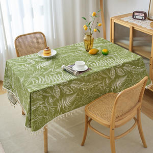 <span class=keywords><strong>Nappe</strong></span> carrée <span class=keywords><strong>en</strong></span> <span class=keywords><strong>toile</strong></span> de style pastoral avec dentelle à pompons, <span class=keywords><strong>nappe</strong></span> décorative <span class=keywords><strong>en</strong></span> tissu tendance pour la maison, les mariages, les fêtes et les événements - Product Image 1