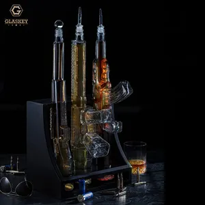 3-Kanonen-Whiskey-Dekanator-Set AK-Flaschen-Dekanator Heim Bar Likör-Dispenser für Bourbon und Tequila-Dekanator-Set