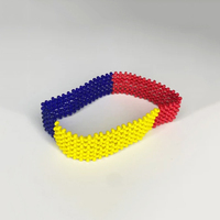 Bracelet Perlé Drapeaux des Pays d'Afrique Centrale : Gabon, Cameroun, Tchad, Rép. du Congo, R.D. Congo, Guinée Équatoriale, São Tomé et Príncipe – Cadeaux Patriotiques