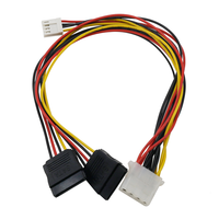Computadora IDE Molex 4 pines hembra a Dual Sata Terminal de 15 pines Cable de servidor de 4 pines Cable de fuente de alimentación de disco duro HDD