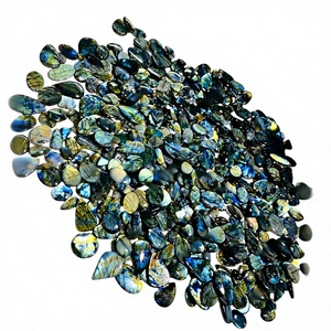 Cabochon de labradorite naturelle, pierre précieuse brute, polie à la main, toutes formes, taille personnalisable, pour bijoux, certifiée par un tiers - Product Image 1