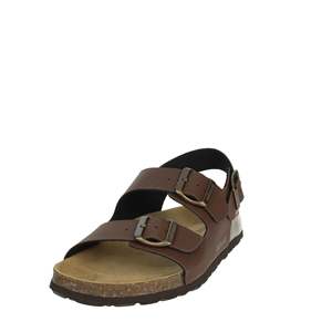 Grnl Sandales basses pour hommes SB3645-40 avec sangle en cuir marron, chaussures confortables - Product Image 6