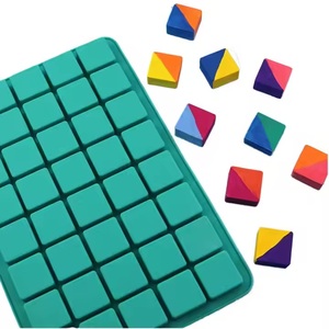 Moule en résine de silicone 40 cavités Nicole Square Rectangle 369 Factory Sample Eco-Friendly High Silicone Ice Cube Tray Chocolate - Product Image 1