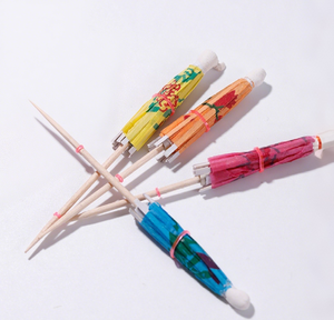 100 pz. Stuzzicadenti Ecologici Monouso in Carta Colorata a Forma di Ombrello <span class=keywords><strong>per</strong></span> Bevande Estive - Product Image 2