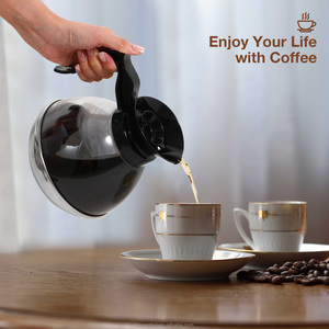 Carafe à café de remplacement en PC résistante à la chaleur, 12 tasses, avec base en acier inoxydable et bec verseur anti-goutte pour cafetière - Product Image 1