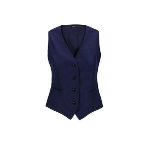 Chalecos y chalecos de mujer de poliéster y rayón con botón de doble botonadura OEM, chaleco holgado informal para mujer de Bangladesh - Product Image 2