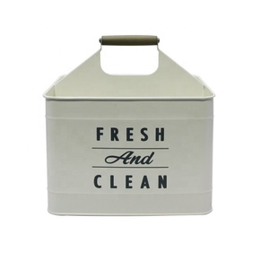 Organisateur d'argenterie en <span class=keywords><strong>acier</strong></span> <span class=keywords><strong>galvanisé</strong></span> Porte-couverts Récipient de rangement pour la lessive Nettoyage de la lessive en métal Organisateur pour la lessive - Product Image 1