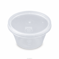 120ml Transparante PP sausbakje met deksel voor saladedressing en dips, wegwerp portiecup, lekvrij, magnetronbestendig, BPA-vrij
