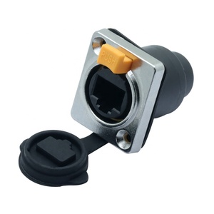 Không thấm nước <span class=keywords><strong>Ethernet</strong></span> 8P RJ45 nối RJ45 nối mạng cắm và chơi nữ Chassis Bảng điều chỉnh núi ổ cắm + Nam cắm - Product Image 2