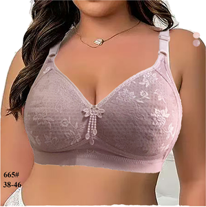 665 #   Sujetador de Algodón Fino y Transpirable de Verano de Alta Calidad, Copa 3/4, para Mujeres con Busto Grande, Sin Varillas, Tirantes Ajustables, Diseño Sólido, Sexy - Product Image 1