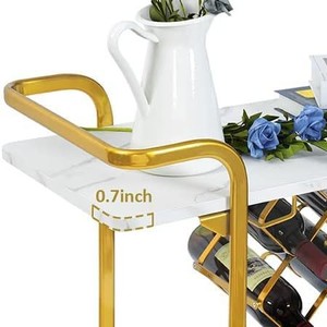 Nordic modern home mobile food <b>cart</b>, multi-functional hotel trolley, wrought iron four-wheeled <b>storage</b> <b>cart</b> - Product Image 4