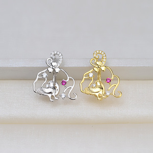 จี้ไข่มุกบาร็อคเงินแท้ 925 ทำมือ สำหรับใส่ไข่มุกทรงพิเศษ สร้อยคอไข่มุกแบบหลวม - Product Image 2