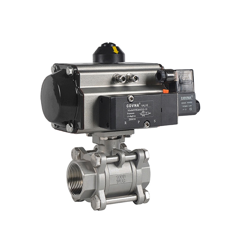 COVNA Urgent Order Pneumatic Cylinder 1-Inch DN25 2-Way Pneumatic Actuated Ball Valve 316 Stainless Steel 1000 WOG Steam Valve