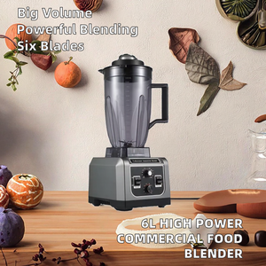 Blender commercial électrique 6L, haute puissance, pour smoothies, 10 vitesses, boîtier en plastique, processeur de lait de soja et de baies pour usage hôtelier - Product Image 2