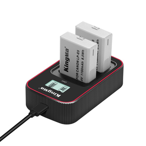 Batteria Kingma LP-E5 (Confezione da 2) con Caricatore LCD USB-C Doppio per Canon EOS 450D 500D 1000D Kiss X2 X3 DSLR - Product Image 1