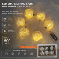Lampu LED Bentuk Tali Guirlande Lumineuse Kaca Borosilikat Mesh Putih Hangat Dekorasi Pernikahan Produsen Lampu Natal