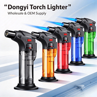 Briquet torche portable coupe-vent Dongyi, réservoir de gaz, flamme jet multicolore, approvisionnement direct usine FOB pour distributeurs mondiaux