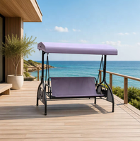 Fauteuil balançoire 3 places en métal, moderne, confortable, imperméable, pour extérieur, vente en gros, sur mesure
