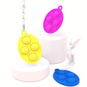 <b>Cute</b> Silicone Keychain Toy Decompression Squeeze Pendant Key Pendant Creative <b>Keyring</b> for Slowing Down Stress - Product Image 1