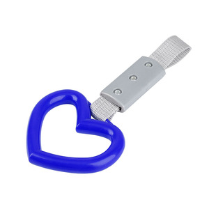 Heart-shaped Car Warning <b>Pull</b> Ring Blue Plastic Door Mount Handle Traffic Safety Accessory - Product Image 2
