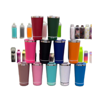 Cangkir Tumbler kopi bir Speaker musik Bluetooth nirkabel 16oz dengan tutup luar ruangan dinding ganda Speaker musik pesta Tumbler