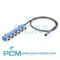 Cable Conector en T NMEA 2000 N2k de 6 Puertos, Cable Adaptador Divisor en T Multipuerto Micro-C M12 de 6 Vías para Caja de Conexiones de Sensores CANbus
