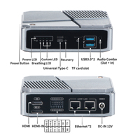 Mini PC AI Edge Computing ARM RK3588 8 cœurs 64 bits 6TOPS NPU Double Ethernet Gigabit 2xHD Décodage vidéo 4K 8K Analyse vidéo