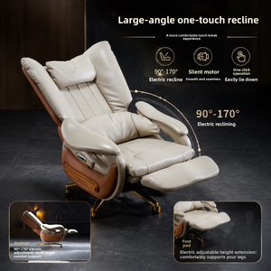 Genuine <b>Leather</b> <b>Chair</b> <b>Reclining</b> Ergonomic Comfortable Sliding Long-time Sitting Home Nap Office E-sports YKL-A-953 Ergonomic Des - Product Image 2